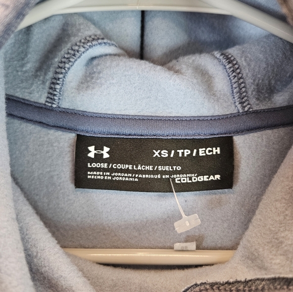 Under Armour Gray Pull Over Hooded Fleece Graphic Sweatshirt Womens sz XS - Picture 5 of 10